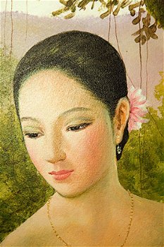Schilderij Asian Lady - 2