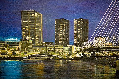 Schilderij Erasmusbrug Rotterdam - 5