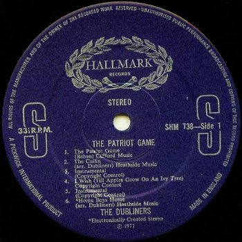 THE DUBLINERS - The patriot game - 2
