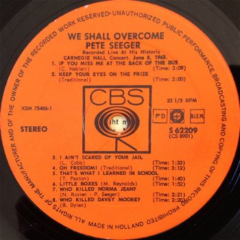LP - Pete Seeger - We shall overcome - 1