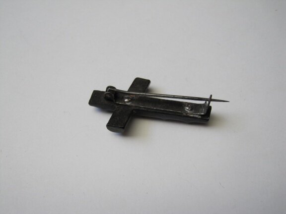 Broche antieke rouwbroche crucifix van zwart hout / GIT jaren 20. - Afbeelding 6