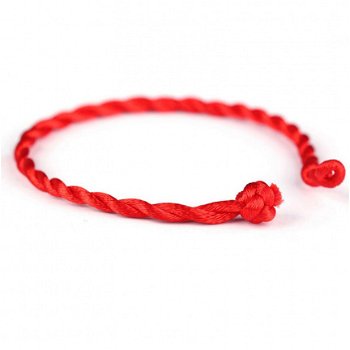 geluks ambandje rood koord armband red lucky bracelet - 4