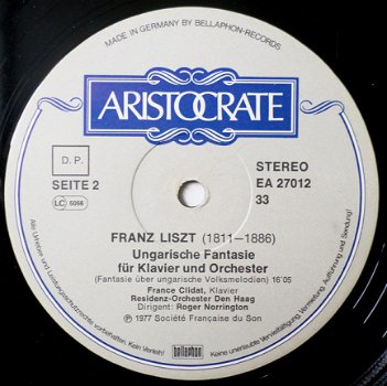 LP - Liszt - Totentanz für Klavier - France Clidat - 1