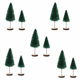 Mini kerst boompjes op houten voetje 5 stuks - 1 - Thumbnail