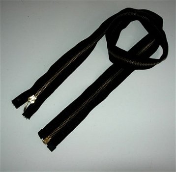 Zwarte metalen jas-rits (90 cm) - 2