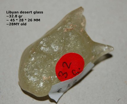 Tektiet meteorieten Libisch (woestijn) glas Libyan (desert) glass LDG 32.8 - 2