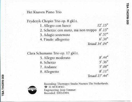 CD - Het Knaven Piano Trio - Chopin & Schumann - 1