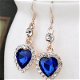 schitterende titanic oorbellen blauw kristal hart en kleine heldere kristalletjes 1001oorbellen - 2 - Thumbnail
