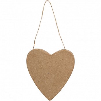 Wit houten hart met bordje 28x19cm - 3