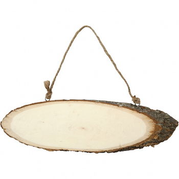 Houten xl Blad met jute touw 35cm 1 stuk - 4