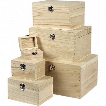 Houten Juwelendoos met lade afm 27x17x12 cm 1 stuk - 2