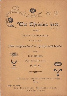 Wat Christus deed door H.W.S.