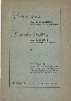 Kerk en wereld door ds R. Bartlema