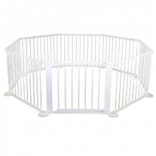 Playpen - kruipbox "Octagon" 7,2m wit inklapbaar