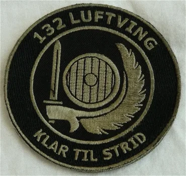 Embleem / Patch, 132 LUFTVING - KLAR TIL STRID, Luchtmacht, Noorwegen.(Nr.1) - 0