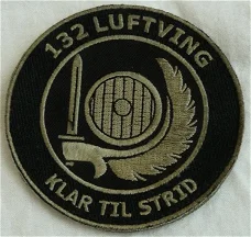 Embleem / Patch, 132 LUFTVING - KLAR TIL STRID, Luchtmacht, Noorwegen.(Nr.1)