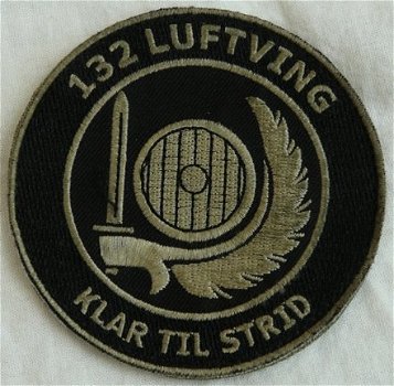Embleem / Patch, 132 LUFTVING - KLAR TIL STRID, Luchtmacht, Noorwegen.(Nr.1) - 1