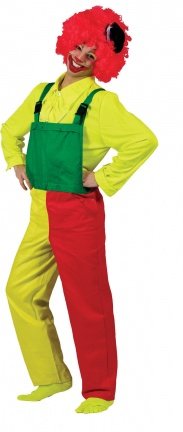 Bib overalls red-yellow-green maat s m l xl