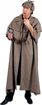 Sherlock Holmes cape met hoed one size