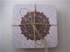 Mandala onderzetters/roze