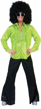 Disco ruches blouse groen maat 48-50 52-54 56-58 - 1