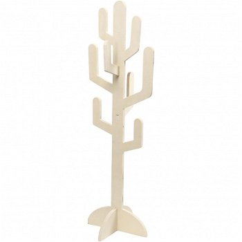 Houten staande cactus 60x18,5cm 1 stuk - 1