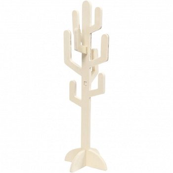 Houten staande cactus 60x18,5cm 1 stuk - 2