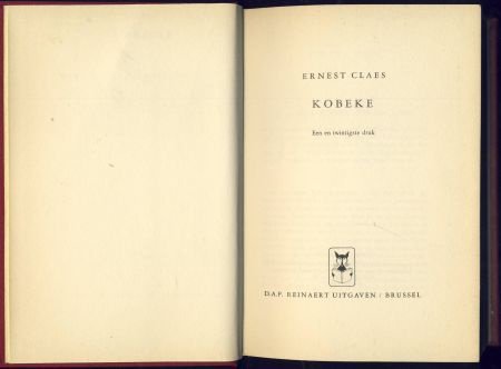 ERNEST CLAES**KOBEKE**HARDCOVER REINAERT BRUSSEL - 4