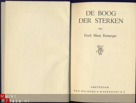 ERICH MARIA REMARQUE*1° *DE BOOG DER STERKEN**VAN HOLKEMA - 7