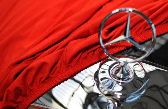 Stretch hoes Autohoes voor Mercedes ln zwart en ROOD ! - 1