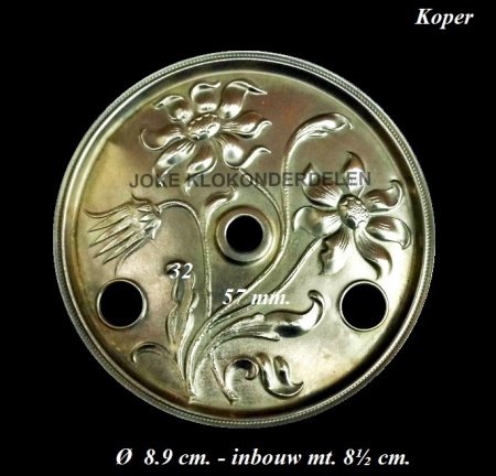 === Binnenplaatje wijzerplaat = Koper = oud === 36227 - Afbeelding 2