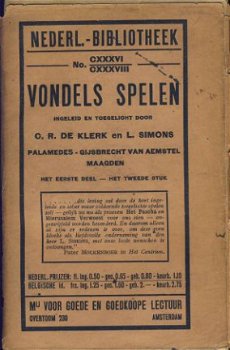 JOOST V.D.VONDEL**VONDELS SPELEN**1.PALAMEDES.2.GIJSBRECHT3. - 1