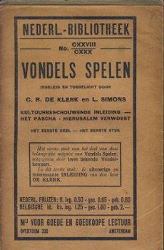 JOOST V.D.VONDEL**VONDELS SPELEN**1.HET PASCHA.2.HIERUSALEM - 1