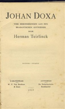 HERMAN TEIRLINCK**JOHAN DOXA**HERINNERINGEN BRABANTSCHEN GOT