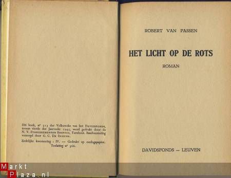 ROBERT VAN PASSEN**HET LICHT OP DE ROTS**1943**DAVIDSFONDS - 2