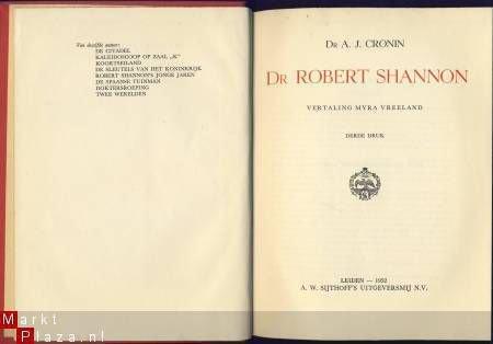 DR. A.J. CRONIN**DR. ROBERT SHANNON**RODE LINNEN SIJTHOFF - 2