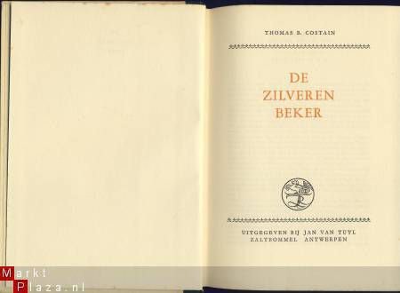 THOMAS B. COSTAIN**DE ZILVEREN BEKER*HARDCOVER+LEDEREN RUG - 2