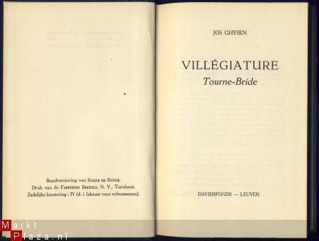 JOS GHYSEN**VILLEGIATURE*TOURNE-BRIDE**HARDCOVER+GOUD-OPDRUK - 1