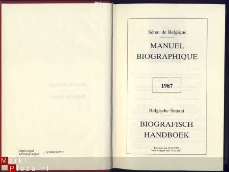 SENAT DE BELGIQUE**MANUEL BIOGRAPHIQUE*1987*BELGISCHE SENAAT - 2