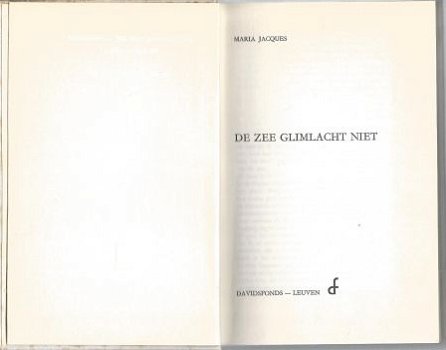 MARIA JACQUES**DE ZEE GLIMLACHT NIET**HARDCOVER DAVIDSFONDS - 2