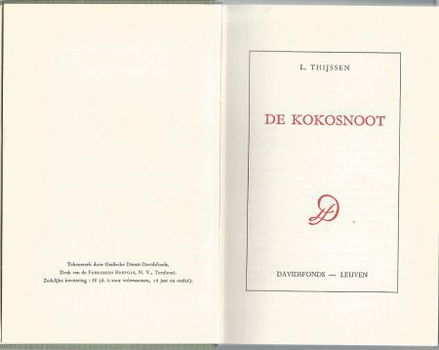 LOUIS THIJSSEN**DE KOKOSNOOT**GROENE LINNEN DAVIDSFONDSER - 1