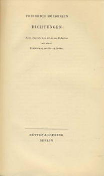 FRIEDRICH HÖLDERLIN**DICHTUNGEN**TEXTUUR LINNEN**RÜTTEN & LO - 2