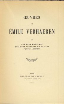EMILE VERHAEREN**OEUVRES TOME IV**1924**MERCURE DE FRANCE - 2