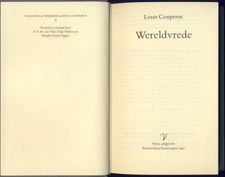 LOUIS COUPERUS**WERELDVREDE**TEXTUUR LINNEN BOEKBAND**VEE ** - 2