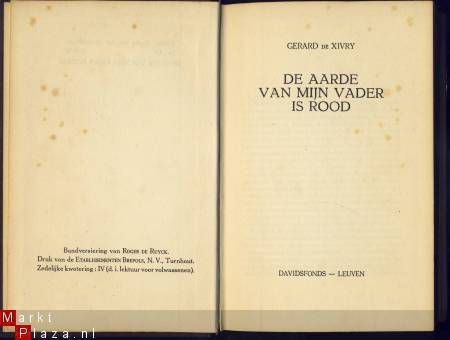 GERARD DE XIVRY**DE AARDE VAN MIJN VADER IS ROOD**HARDCOVER - 1