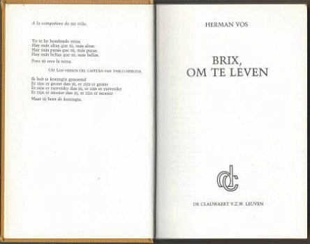 HERMAN VOS**BRIX, OM TE LEVEN**BEIGE TEXTUUR LINNEN BOEKBAND - 5