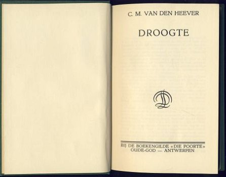 C.M. VAN DEN HEEVER**DROOGTE**GROENE TEXTUUR LINNEN BOEKBAND - 2