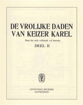 VLAAMSE VOLKSBOEKEN**DE VROLIJKE DADEN VAN KEIZER KAREL*I+II - 7