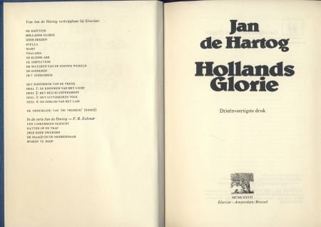 JAN DE HARTOG**HOLLANDS GLORIE**ELSEVIER**1977**AMSTERDAM - 8
