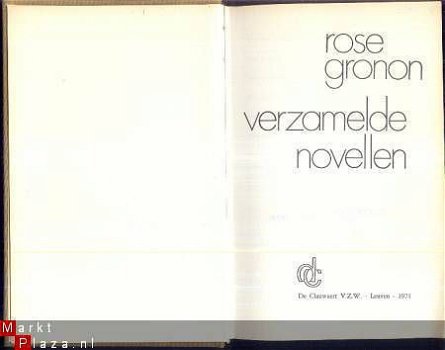 ROSE GRONON**VERZAMELDE NOVELLEN**DE CLAUWAERT V.Z.W. LEUVEN - 2